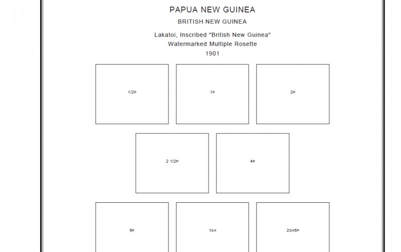 PAPUA NEW GUINEA STAMP ALBUM PAGES 1901-2011 (244 PDF digital pages)