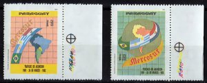 Paraguay 1993 Sc#2439/2440 MERCOSUR-FLAGS Set (2) MNH