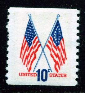 Scott #1519 Coil - 10¢ Flags - MNH