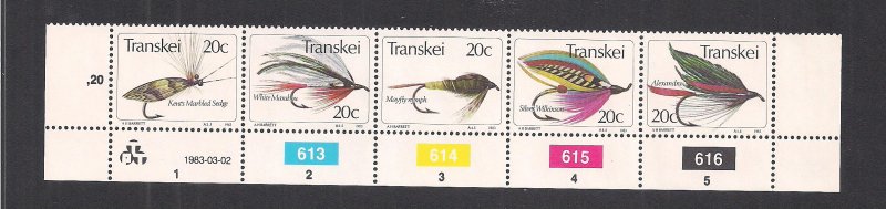 SOUTH AFRICA - TRANSKEI SC# 72  CONTROL STRIP/5 #613-16   FVF/MOG