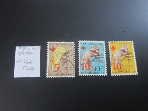 Netherlands New Guinea 1955 Sc B4,5,6 MNH