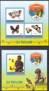 Madagascar 2016 Scouting Boy Scouts Butterflies Sheet + S/S MNH