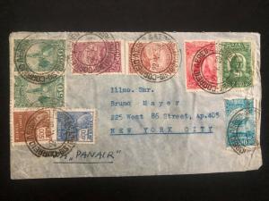 1939 Rio De Janeiro Brazil Airmail cover To New York USA Via Panair