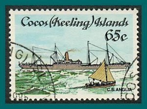 Cocos 1985 Cable-laying Ships, 65c used  #130,SG130