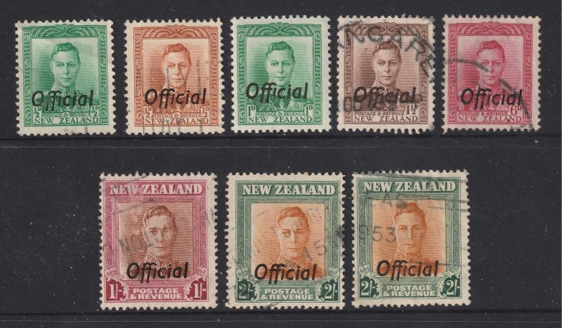 New Zealand a small lot of used KGVI Officials