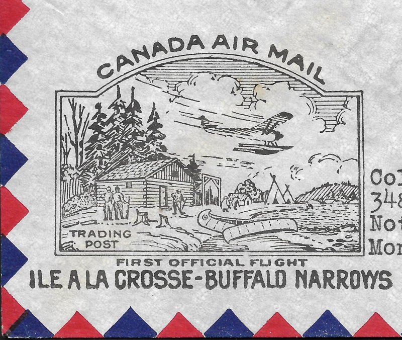 Doyle's_StampsCanada Post History Ile a La CrosseBuffalo Narrows 1st