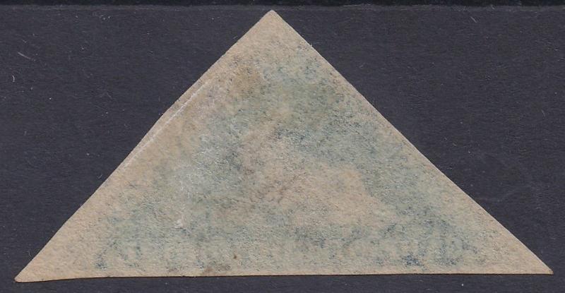 CAPE OF GOOD HOPE 1853 TRIANGLE 4D ON LIGHT BLUED PAPER USED 