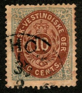 DS-97 DANISH WEST INDIES SCOTT 10 USED CV $18