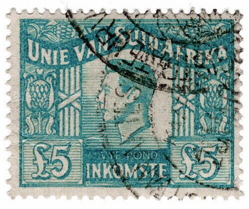 (I.B) South Africa Revenue : Duty Stamp £5 (Afrikaans) 