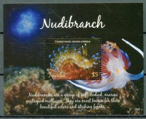 Tuvalu 2018 MNH Nudibranch Crested Aeolis 1v S/S Molluscs Marine Animals Stamps