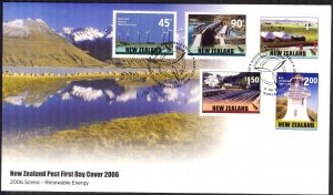 New Zealand 2006 Scenic Renewable Energy Windmills Lighthouses FDC