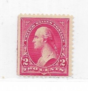 U.S. #252 The 1895 Unwatermarked 2 Cent MH Faulty C.V. $140.00