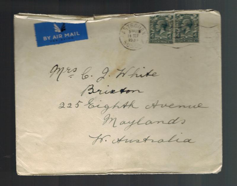 1934 Eastbourne England Airmail Cover to Australia