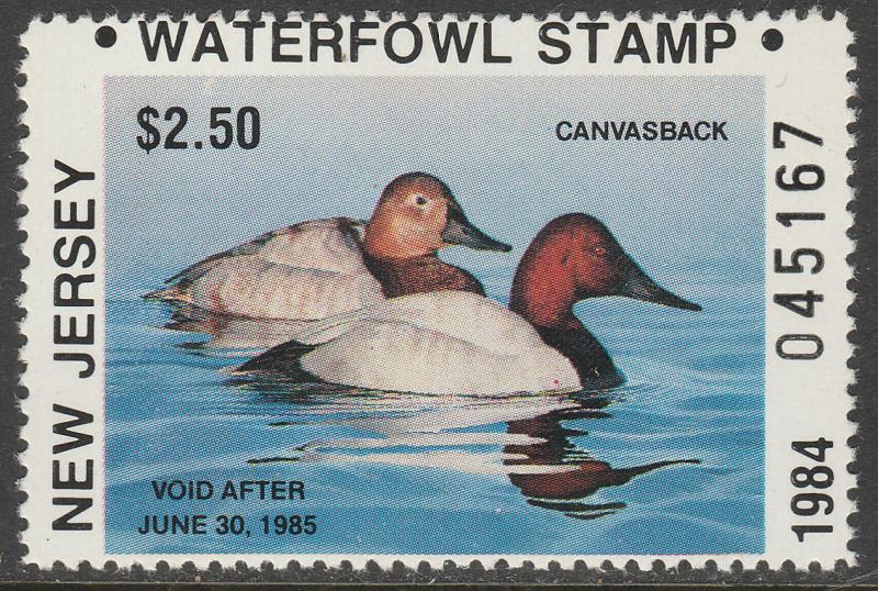 U.S.-NEW JERSEY 1-2, STATE DUCK HUNTING PERMIT STAMPS. MINT, NH. VF