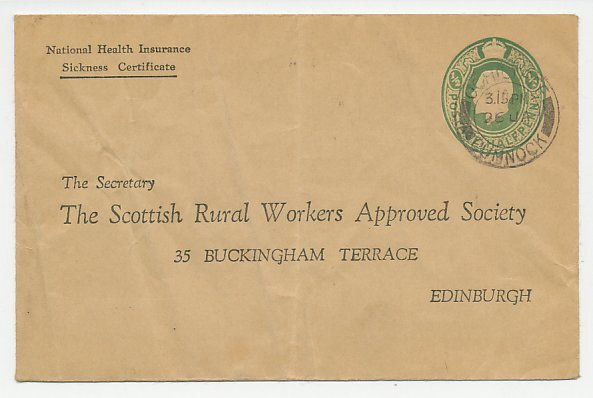 Postal stationery GB / UK - Privately printed National Health Insurance - Sickn