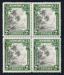 Jamaica SG111 1932 2d Black and Green Block of Four U/M Cat 160++ pounds