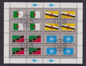 United Nations flags  #566-569 cancelled  1989  sheet  flags  25c  Algeria>