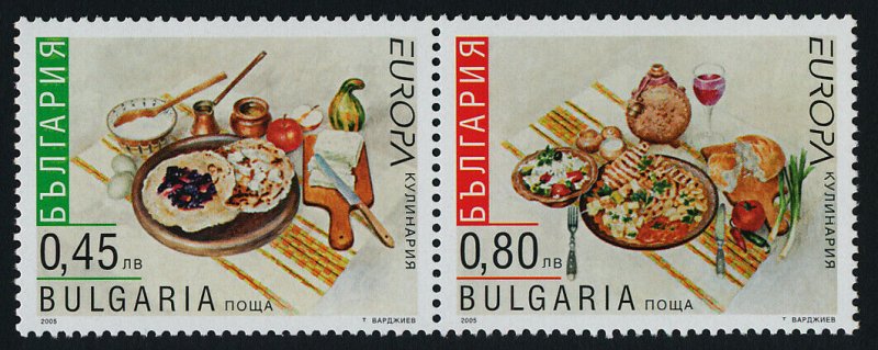 Bulgaria 4344 MNH EUROPA, Plates of Food, Fruit