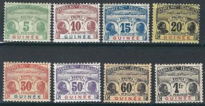 French Guinea J8-15 Y&T TT8-15 MHR  F/VF 1906-08 SCV $135.50