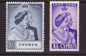 CYPRUS 1948 Silver Wedding Superb MNH condition.