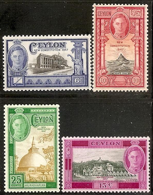 Ceylon 296-99 Mint OG 1947 New Constitution