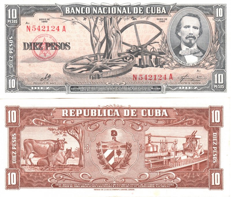 1960 Cuba 10 Pesos Che Guevara Signature  UNC.