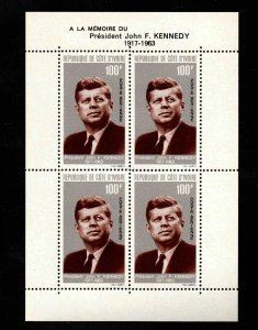 Ivory Coast Scott C29a JFK Kennedy Sheet  MNH**