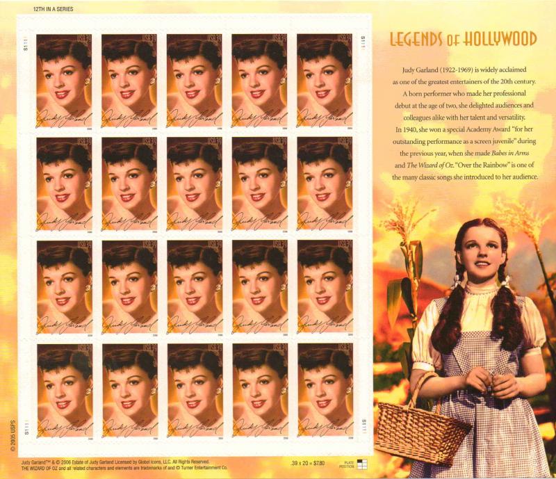 US 4077 - 39¢ Judy Garland Unused