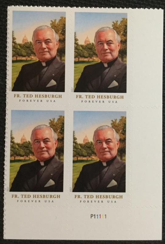 US #5241 MNH Plate Block of 4 (.49) Father Theodore Hesbaugh