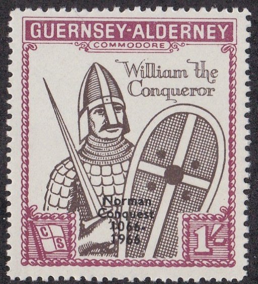 Guernsey -Alderney, Local Issues, William the Conqueror stamp Overprinted, NH