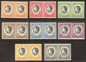 South West Africa Scott 125-132 Unused LHROG - 1937 Coronation Issue Pairs