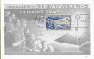 1956 FDC, #1085, 3c Children's Stamp, postcard