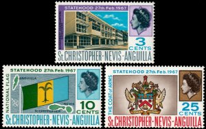 ✔️ SAINT KITTS & NEVIS 1967 - FLAGS COAT OF ARMS - SC.  182/184 MNH ** [5CW6]