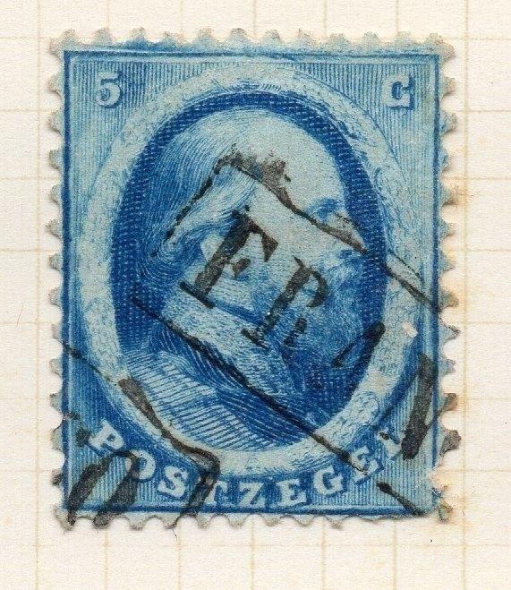 Netherlands 1864 William Early Issue Fine Used 5c. 235206