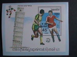 CAMBODIA-1990- WORLD CUP SOCCER-ITALIA'90 MNH S/S-VF- WE SHIP TO WORLD WIDE