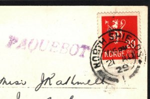 NORWAY via North Shields PAQUEBOT Hosking RARE Postcard RP Leeds 1929 Q62a