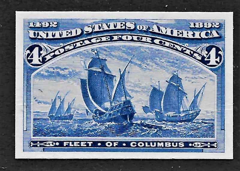 US 1893 Sc. No. 233P4 plate proof on card, XF NH