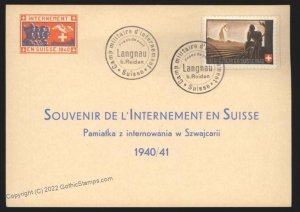 Switzerland WWII Internee Camp Langnau Soldier Stamp Cover G107537