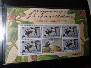 Bhutan   Birds  J J  Audubon   #  513  Mini Sheet