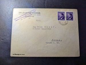 1944 Germany Bohemia and Moravia Cover Mikulovice to Brno Czechoslovakia