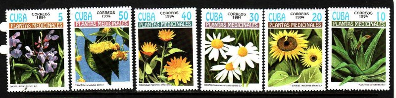 Cuba-Sc#3559-64-unused NH set-Flowers-Medicinal Plants-Flora-1994-