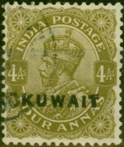 Kuwait 1923 4a Deep Olive SG8 V.F.U