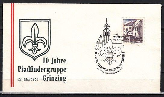 Austria, 1956 issue. 22/MAY/65. Grinzing Pathfinder cancel on a Cachet cover. ^