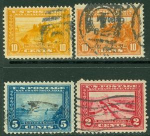 EDW1949SELL : USA 1913 Scott #398-400A Used. Catalog $48.00.