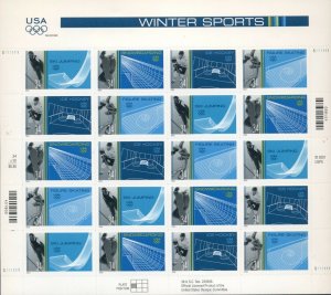 US: 2001 WINTER SPORTS; Sheet Sc 3552-55; 34 Cents Values, Hockey Skiing Skating