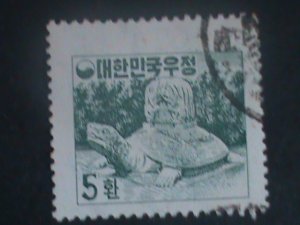 ​KOREA-1954-SC#196- TOMB STONE OF MU YAI WANG-USED-VERY FINE-71 YEARS OLD