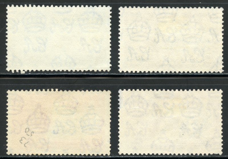 St Kitts-Nevis Scott 72-75 - 1935 Silver Jubilee Set - SCV $10.45