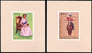 Upper Volta 436-437, MNH,25th Anniv. Reign of Queen Elizabeth 2 deluxe sheets