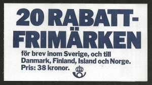 SWEDEN SC# 1595a COMP BKLT/20    FVF/MOG 1986