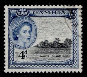 GAMBIA QEII SG176, 4d black & deep blue, FINE USED.